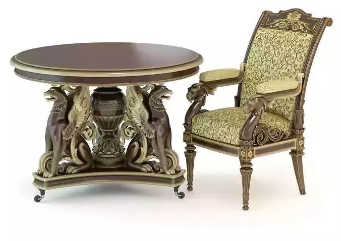 Table and chair 3D model