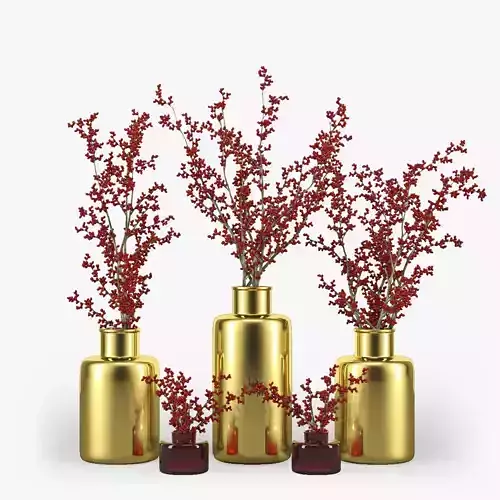 Branches with Berries in a Vase 3D model