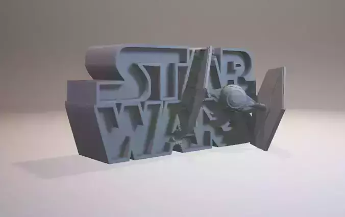 STAR WARS logo 3D print model