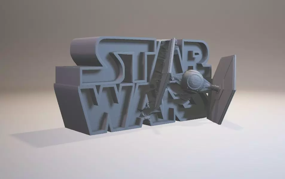 STAR WARS logo 3D print model_0