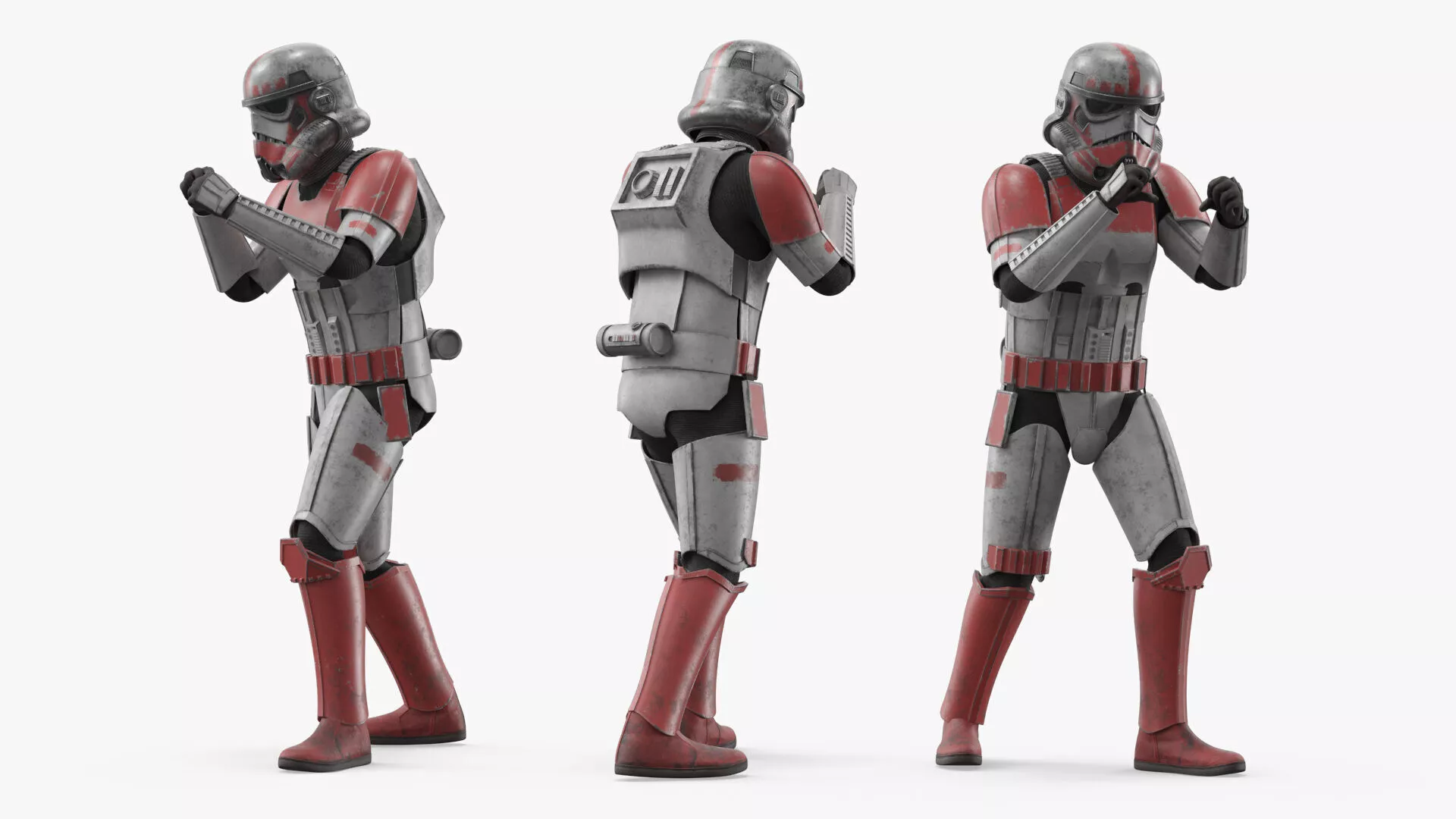 Star Wars Shock Trooper Used Armor Rigged for Maya 3D model