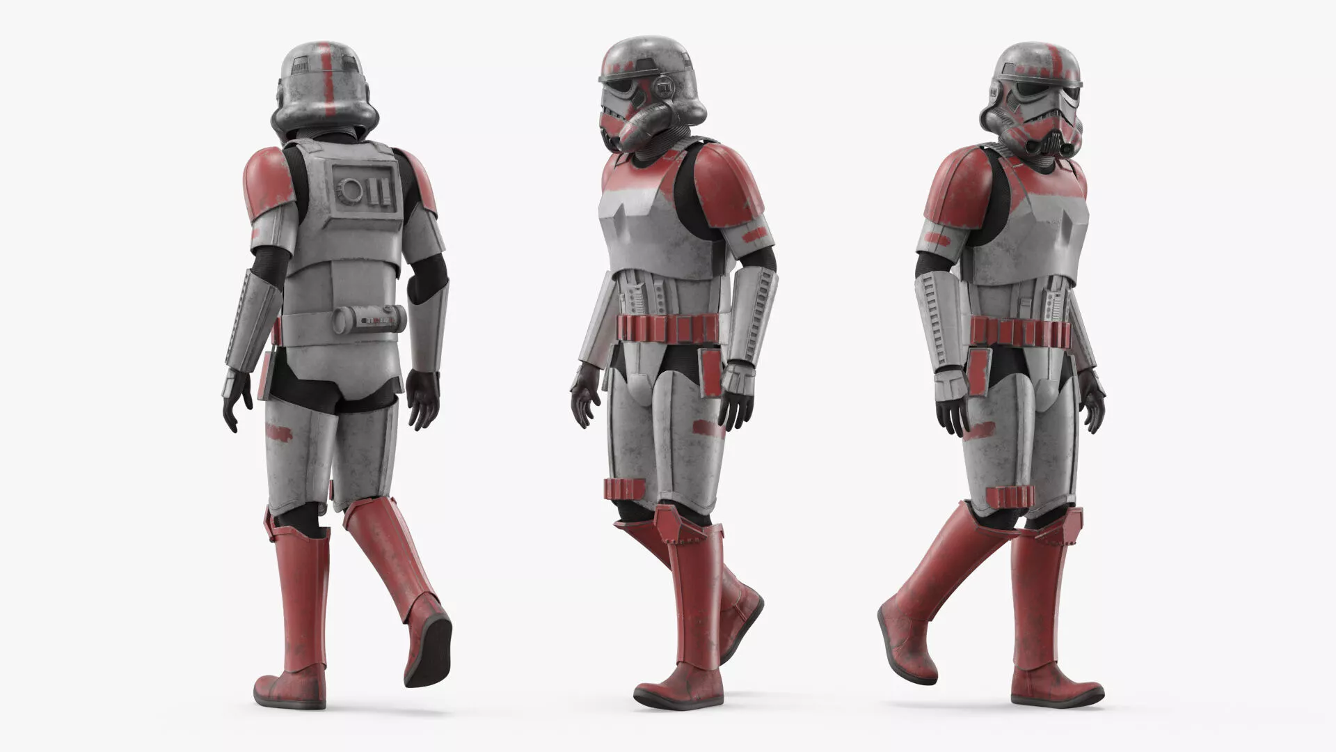 Star Wars Shock Trooper Used Armor Rigged for Cinema 4D 3D model