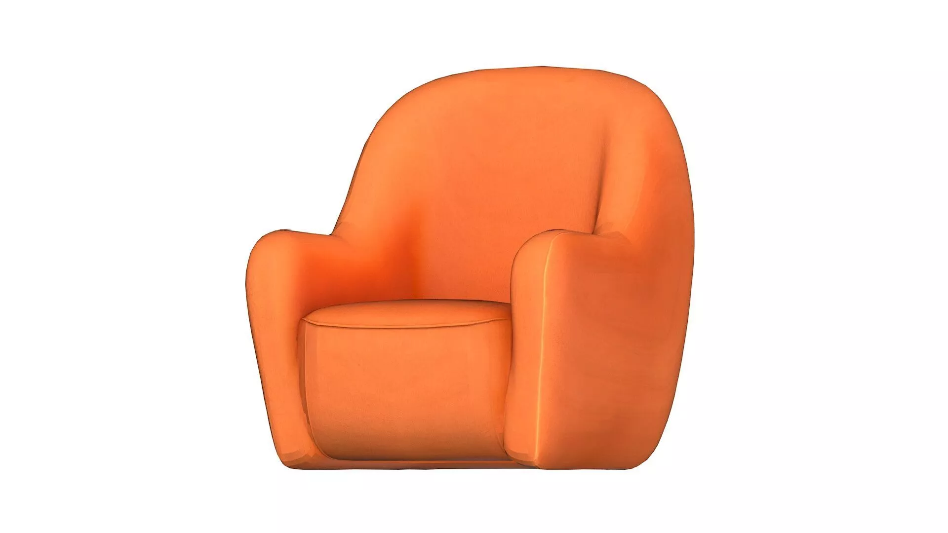 Orange arm chair Low-poly 3D model