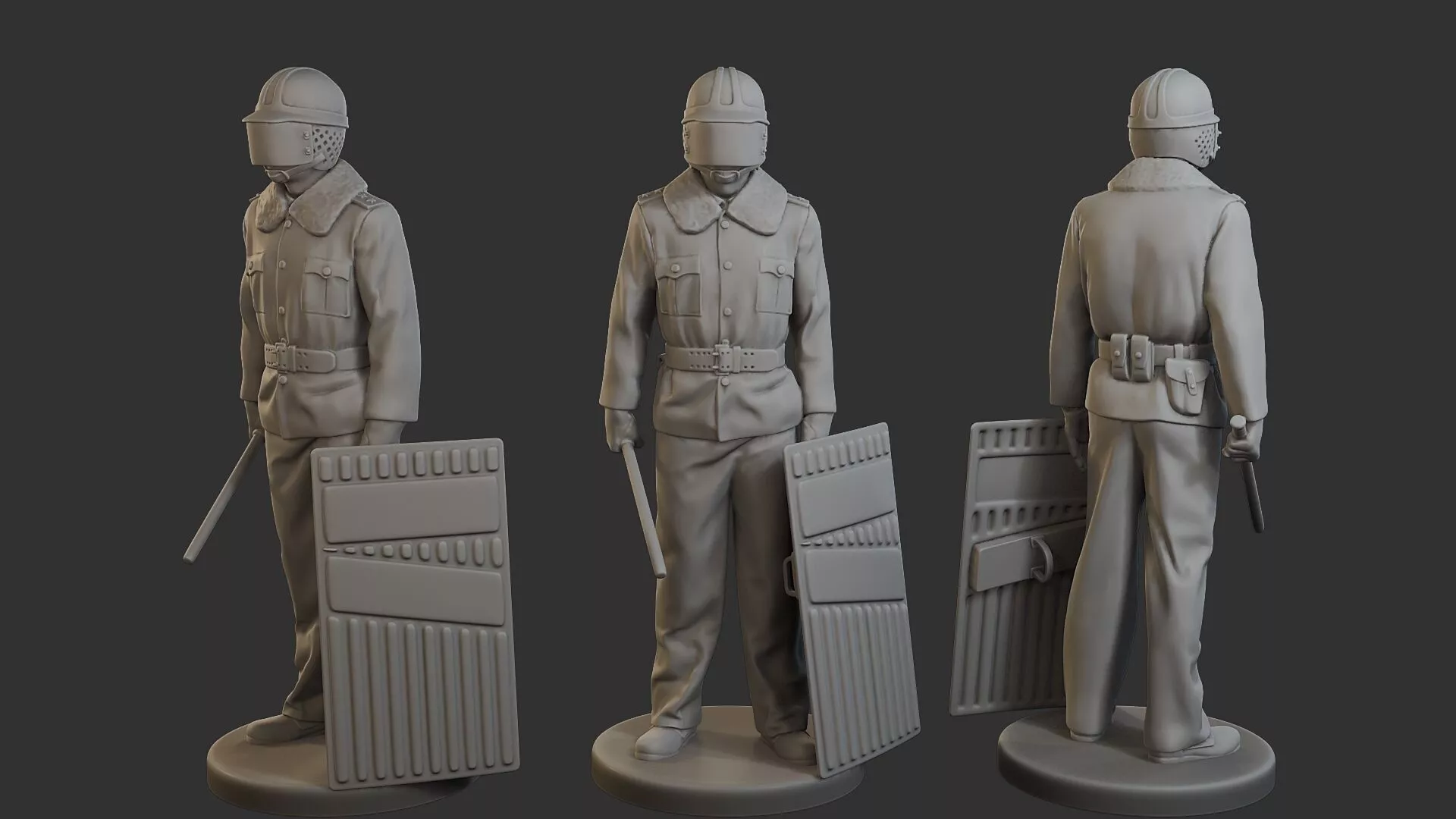 Czech communist riot police CCRP1 001 3D print model