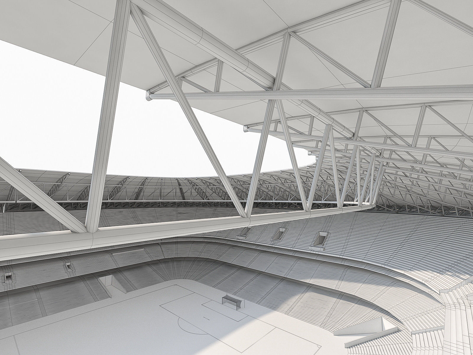 Stadium Luzhniki Low-poly 3D model_29
