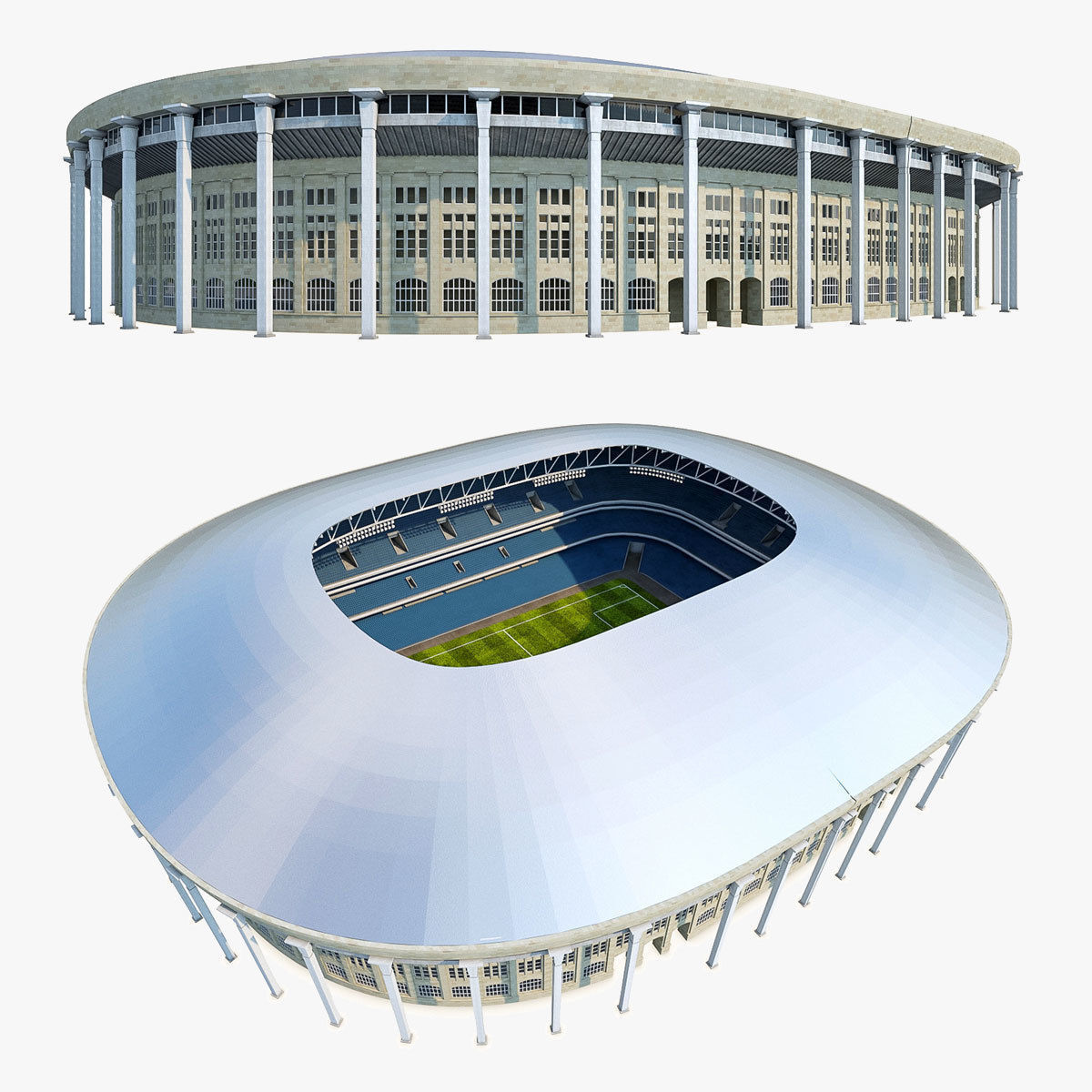 Stadium Luzhniki Low-poly 3D model_1