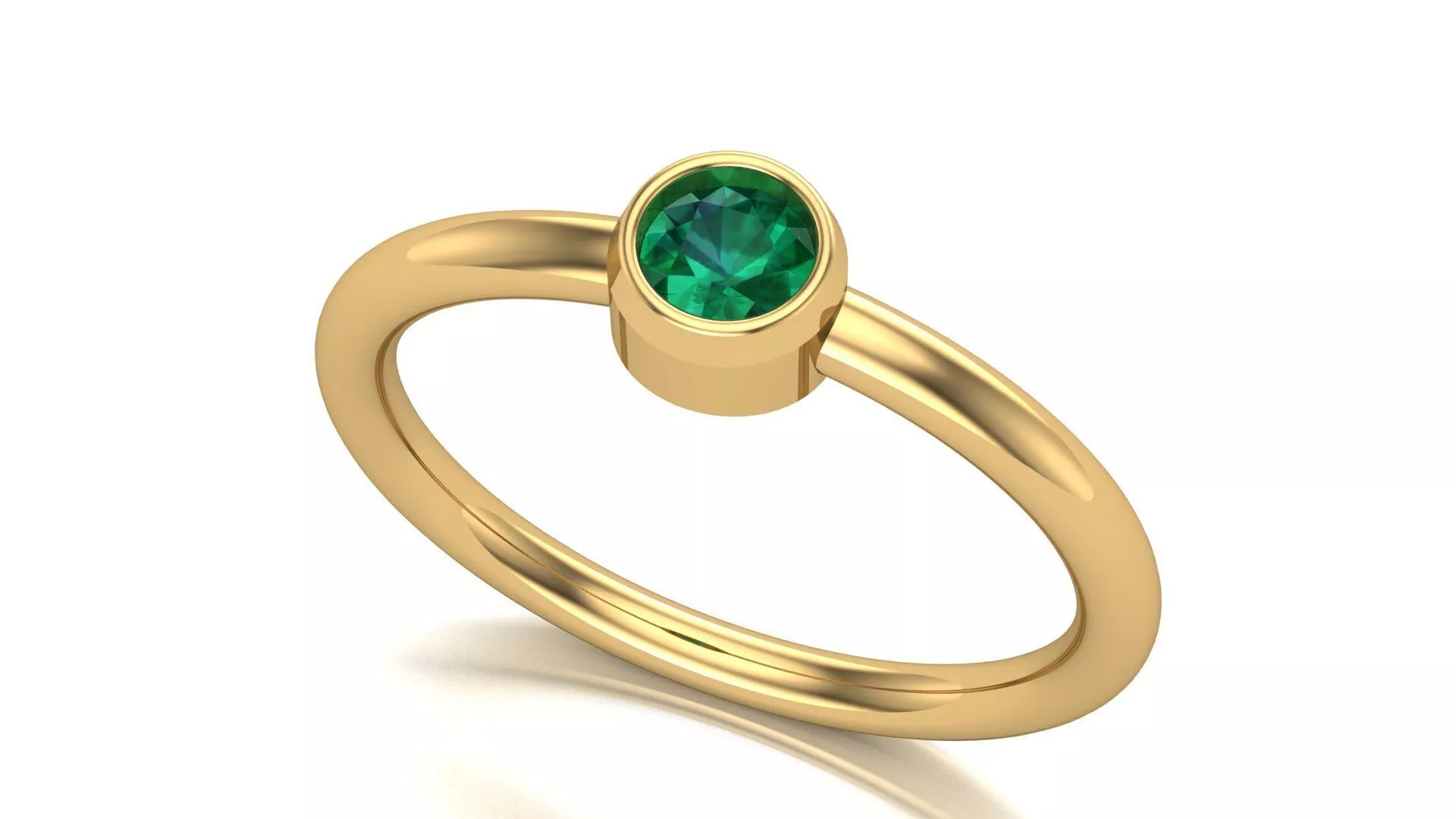 Gemstone Ring with Bezel Setting 3D print model