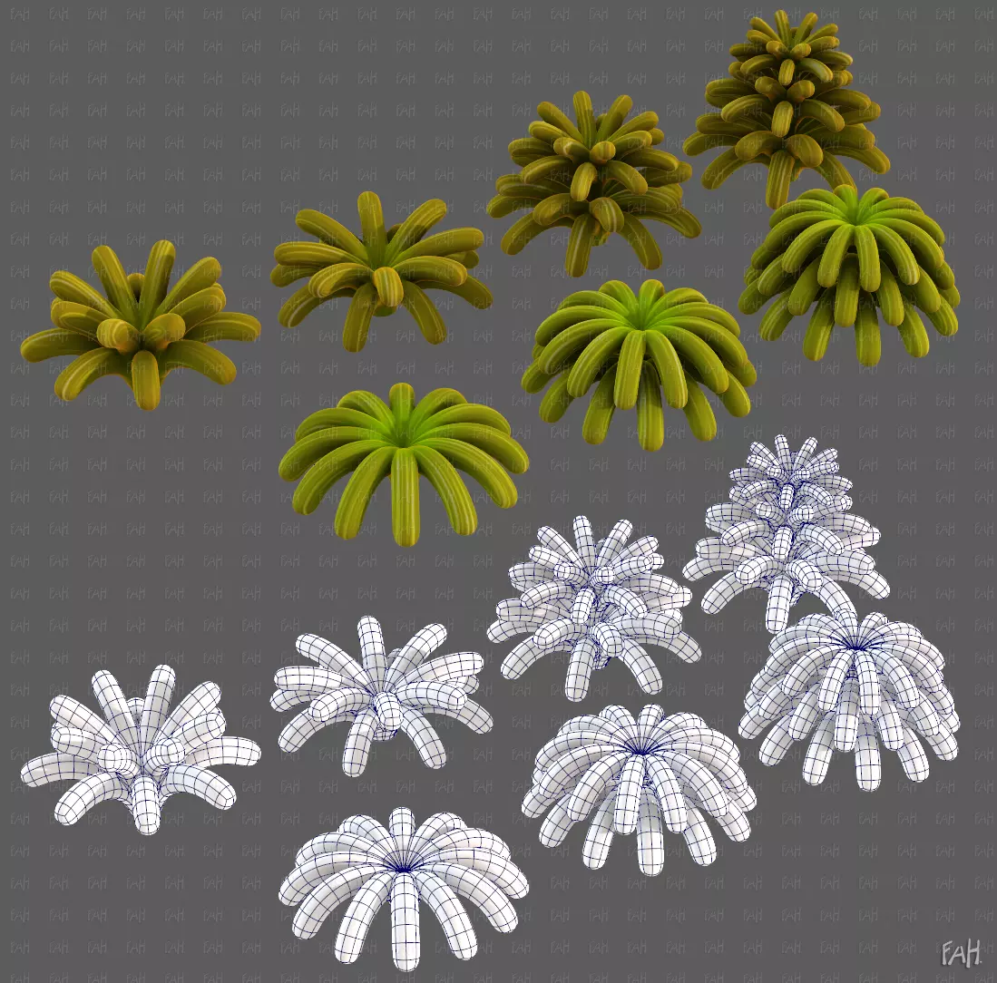 Trees Cartoon V68 Low-poly 3D model
