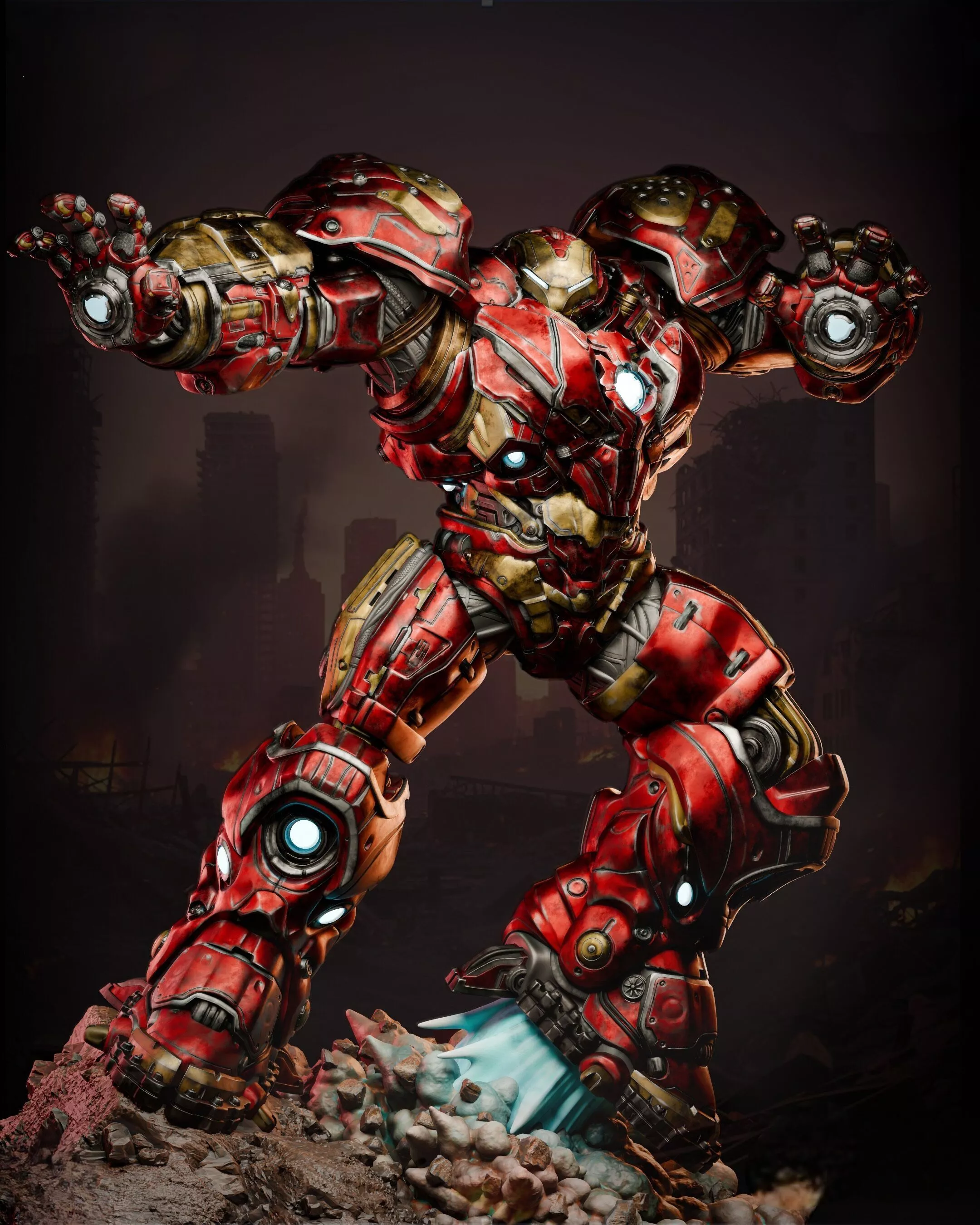 Hulkbuster Statue and Bust 3D Print Model STL 3D print model