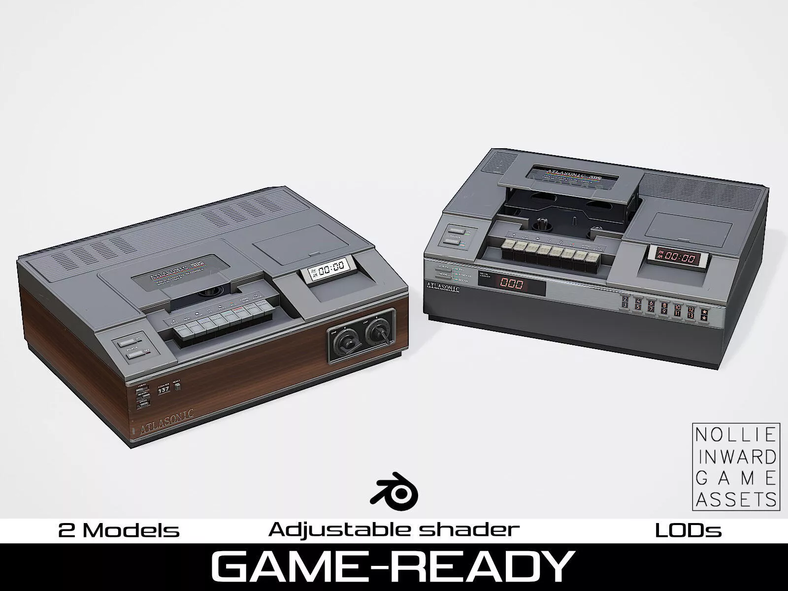 80s TVs Vol7 Toploader VCRs Game Ready PBR Low-poly 3D model