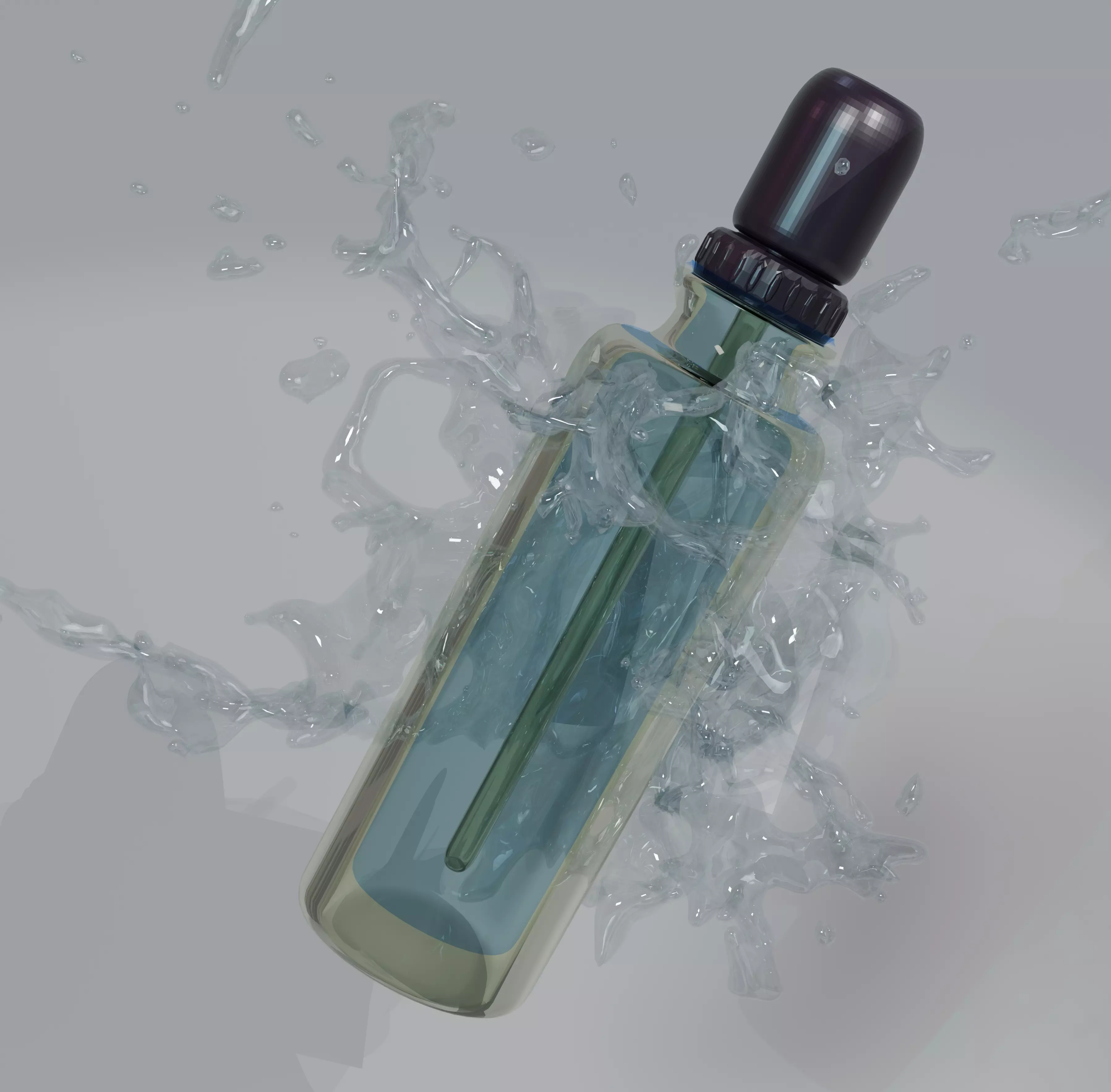 Serum Bottle Mockup with Dropper 3D Render Free 3D model