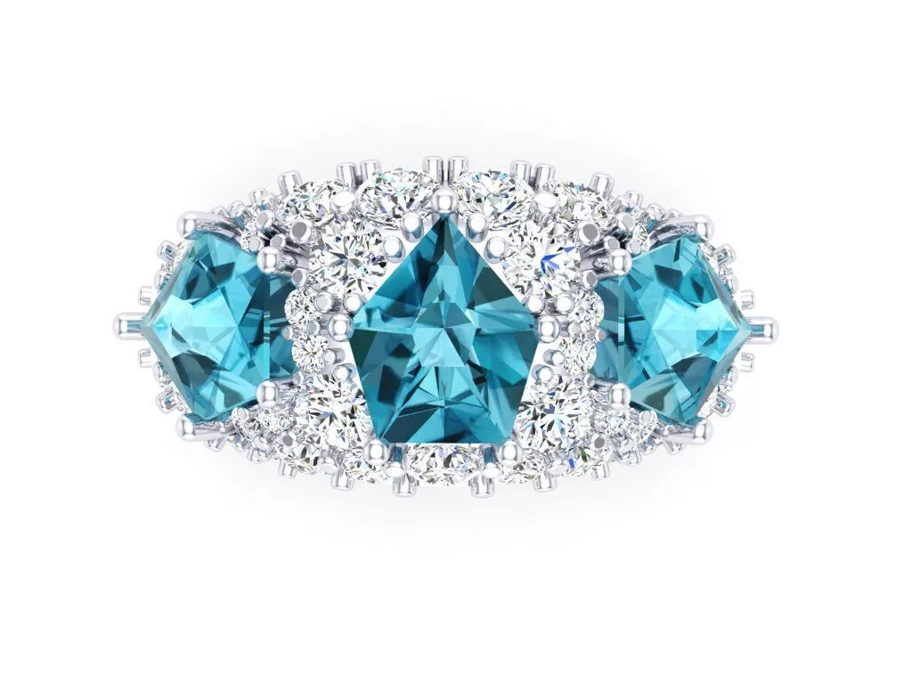 Gemstone Pave Dome Ring 3D print model