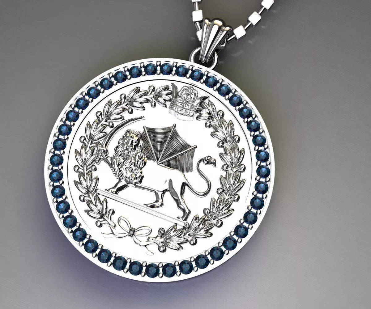 Winged Lion Coin Medallion Pendant 3D print model