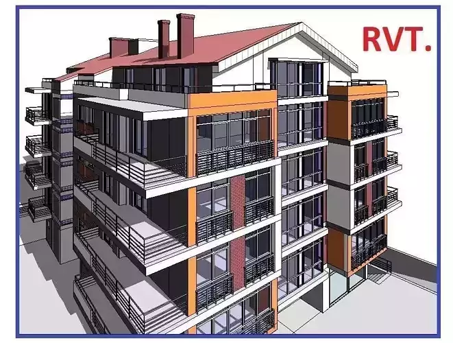 Building Design Apartment High Detail Model Revit 3D model