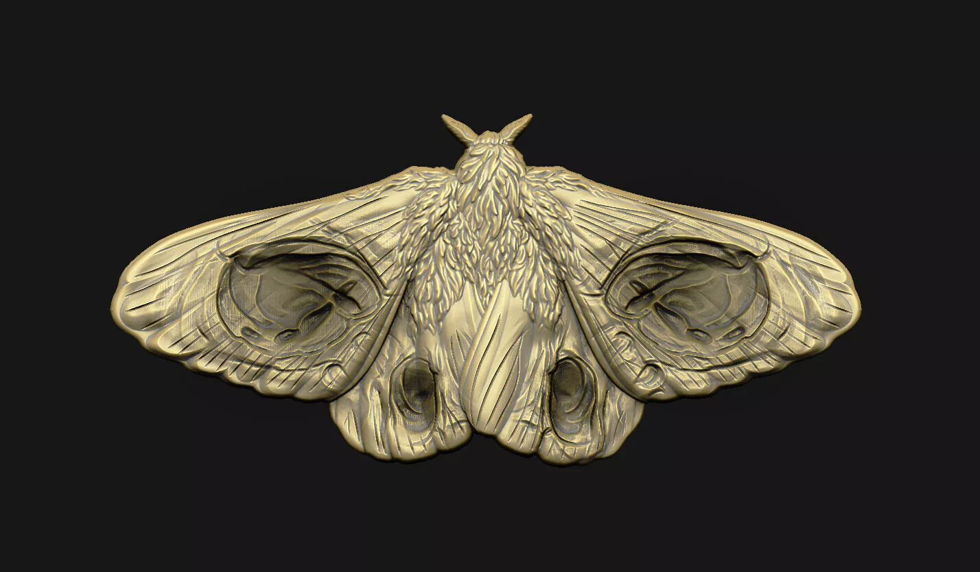 decorative-moth-art organic-pattern-carving 3d-carving-model 3D print model