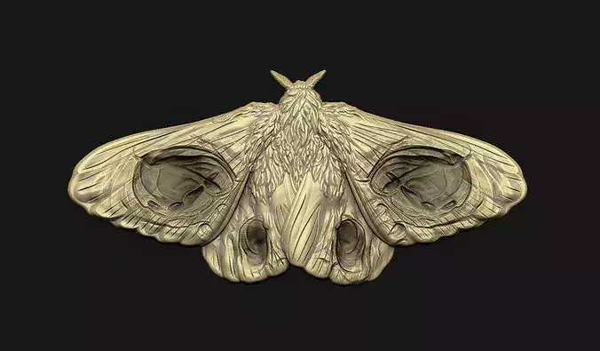 decorative-moth-art organic-pattern-carving 3d-carving-model