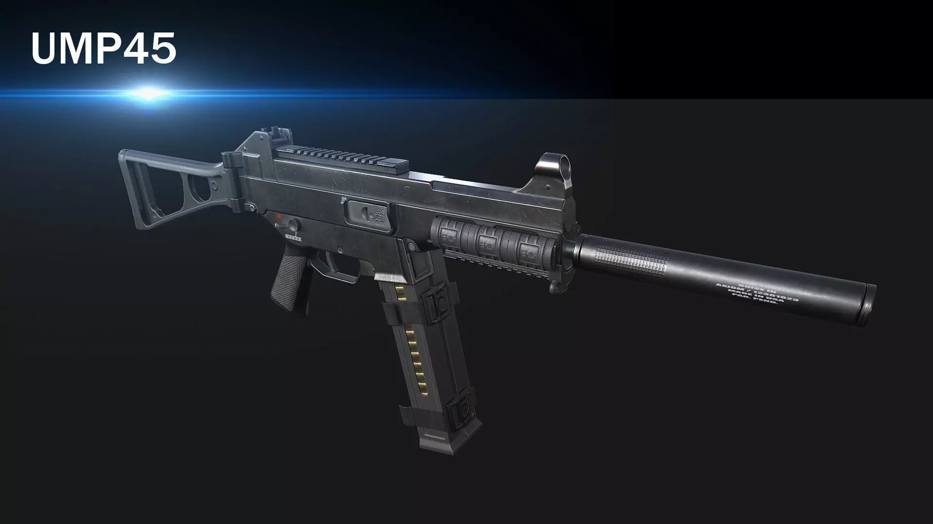 UMP45 gun Low-poly 3D model