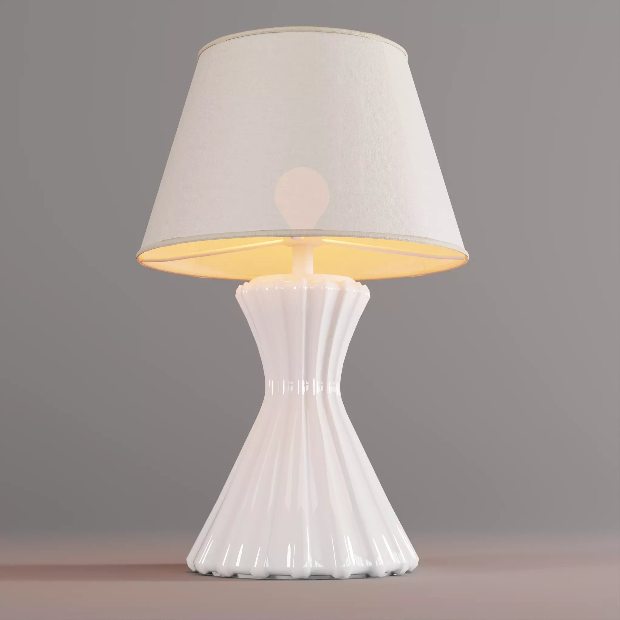 Ribbed Ceramic Hourglass Lamp Low-poly 3D model