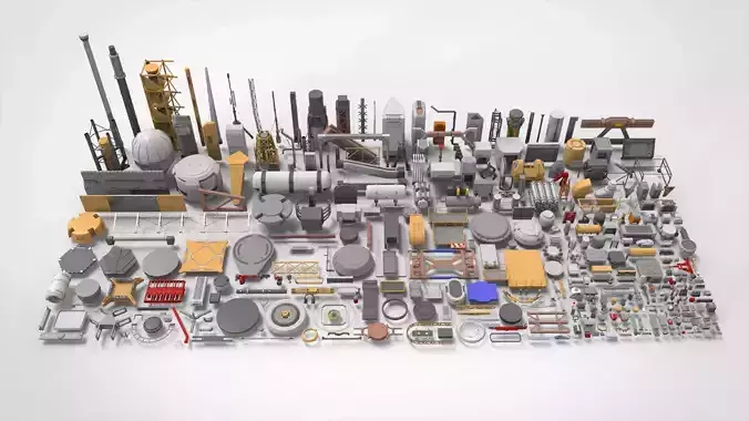 Sci-Fi architecture Elements collection 33 3D model