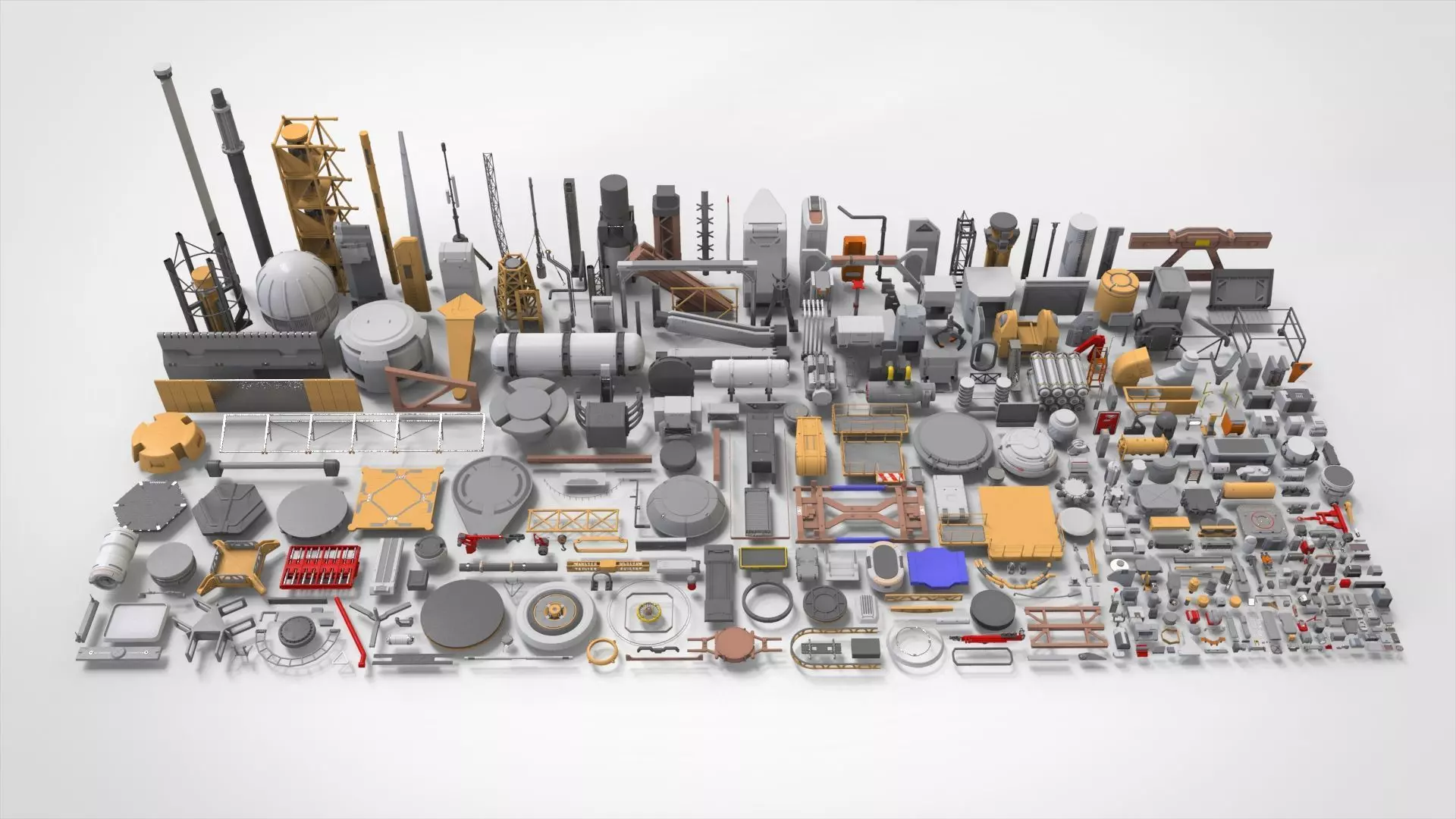 Sci-Fi architecture Elements collection 33 3D model_0