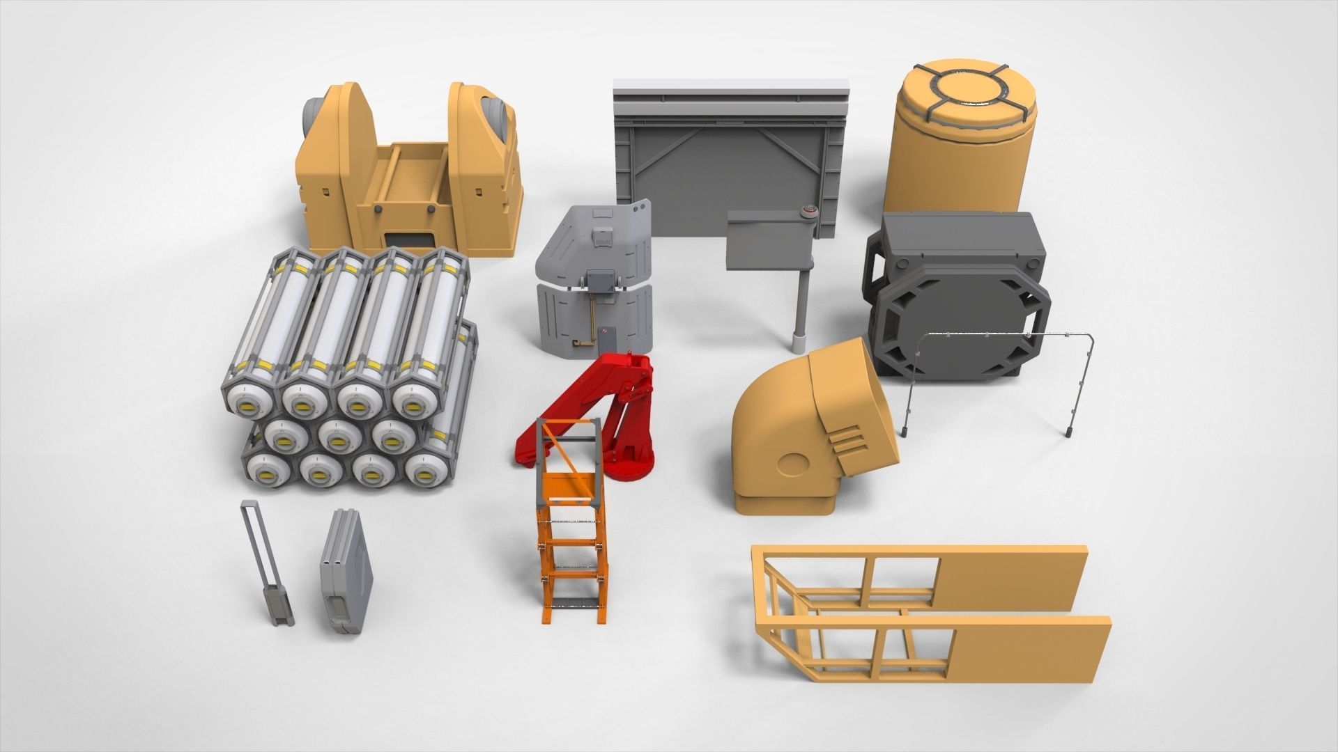 Sci-Fi architecture Elements collection 33 3D model_10