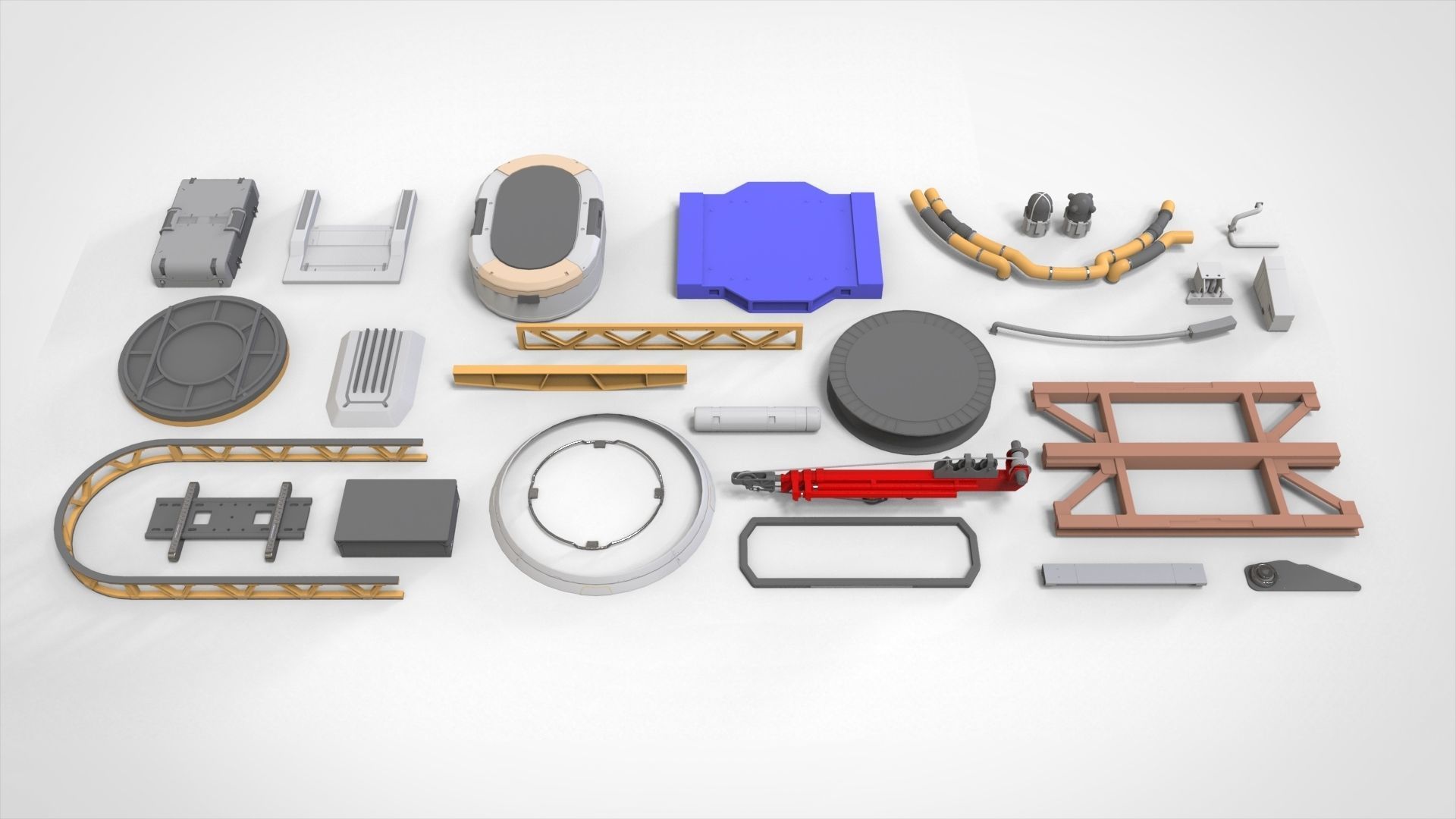 Sci-Fi architecture Elements collection 33 3D model_16