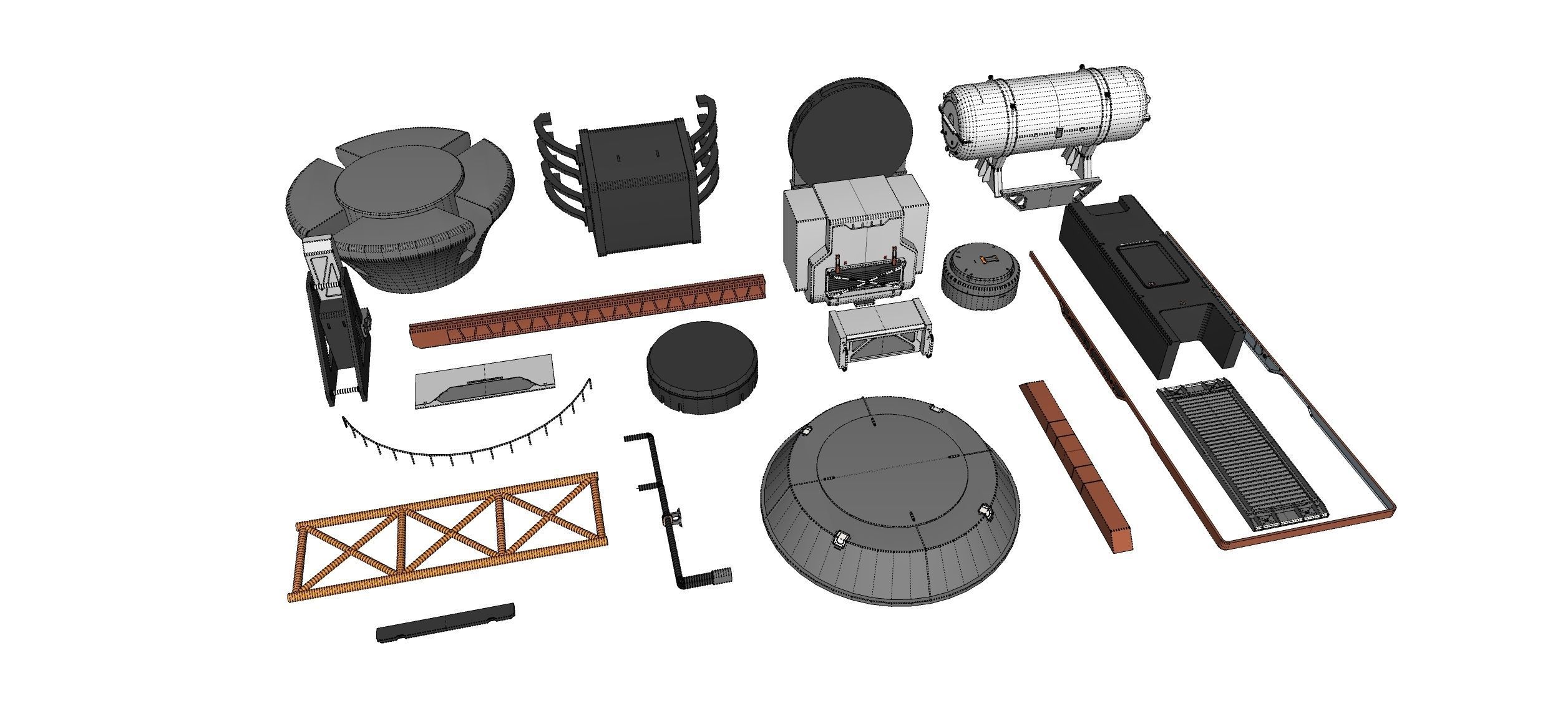 Sci-Fi architecture Elements collection 33 3D model_25