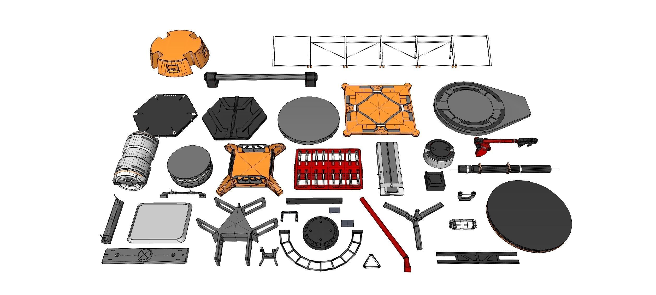 Sci-Fi architecture Elements collection 33 3D model_21