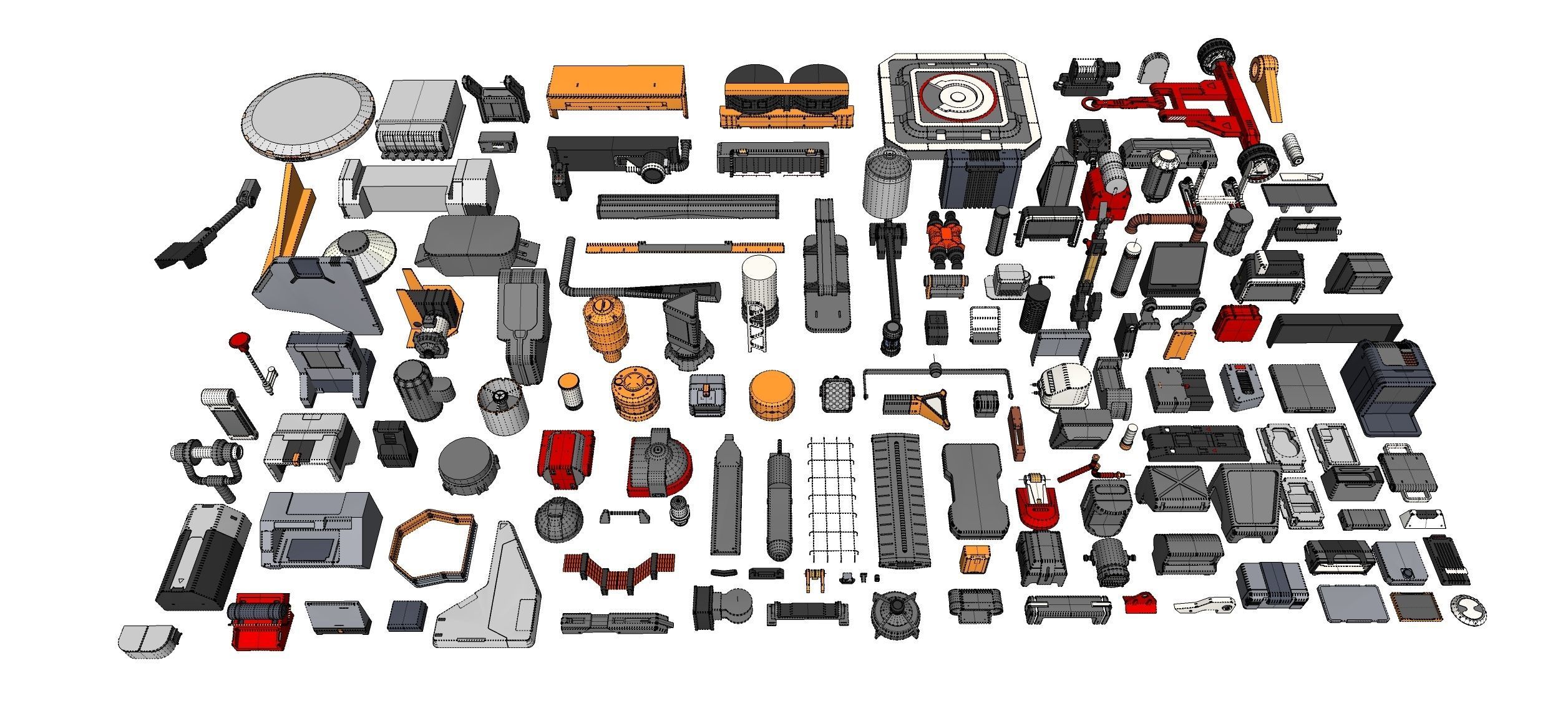 Sci-Fi architecture Elements collection 33 3D model_38