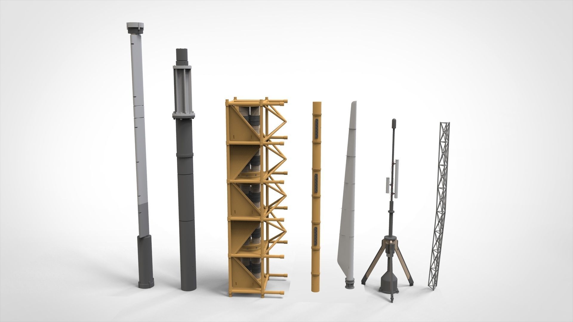 Sci-Fi architecture Elements collection 33 3D model_1