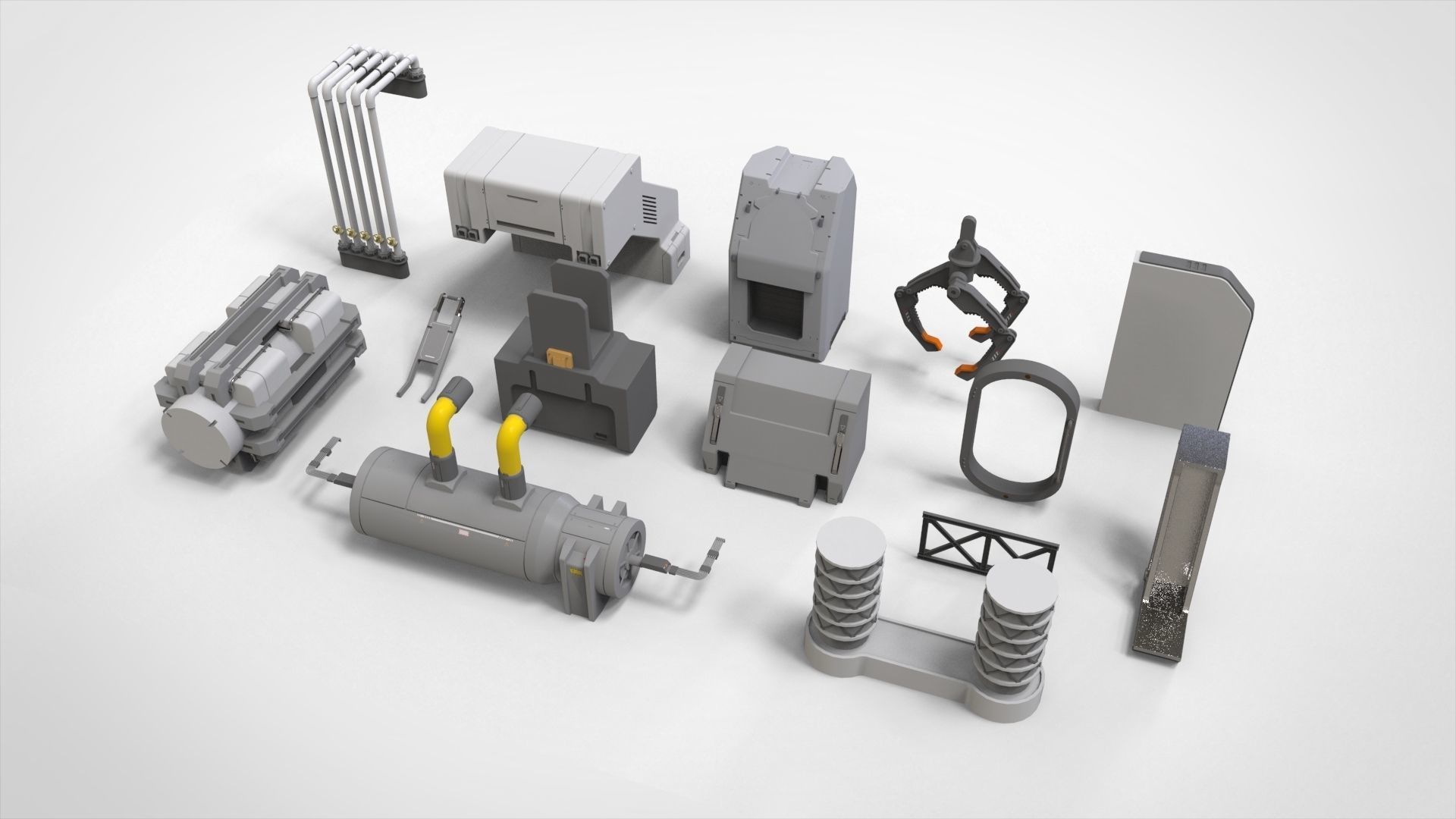 Sci-Fi architecture Elements collection 33 3D model_8