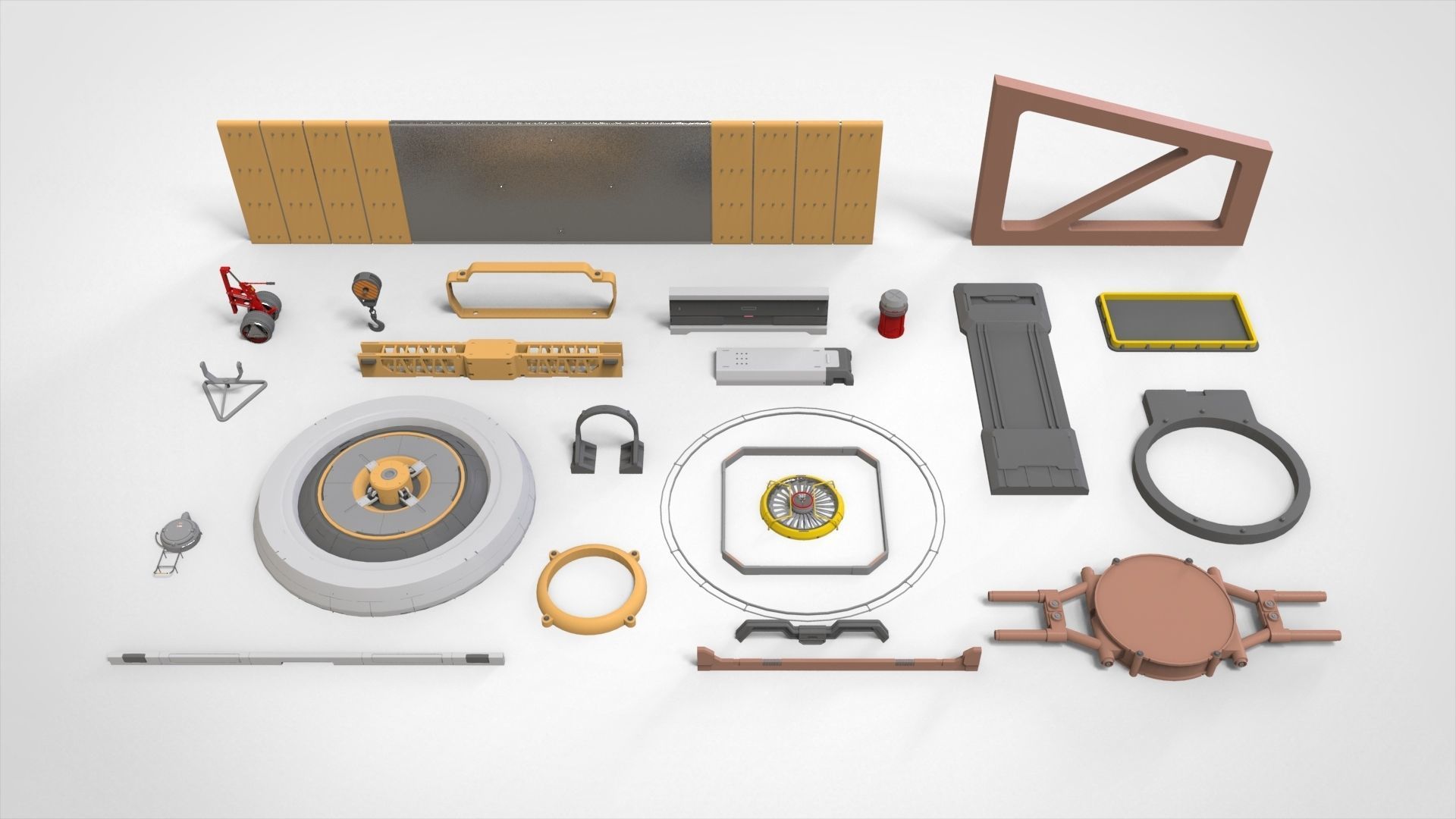 Sci-Fi architecture Elements collection 33 3D model_4