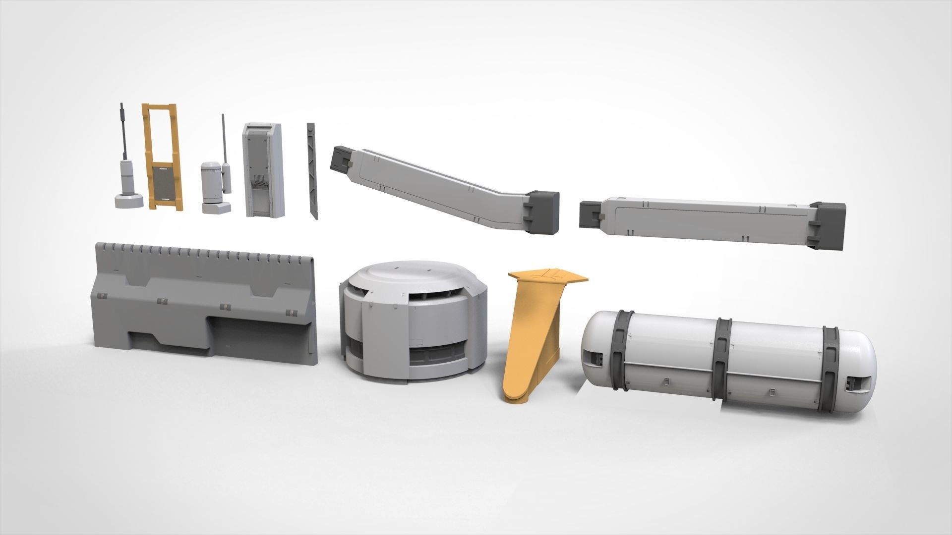 Sci-Fi architecture Elements collection 33 3D model_9