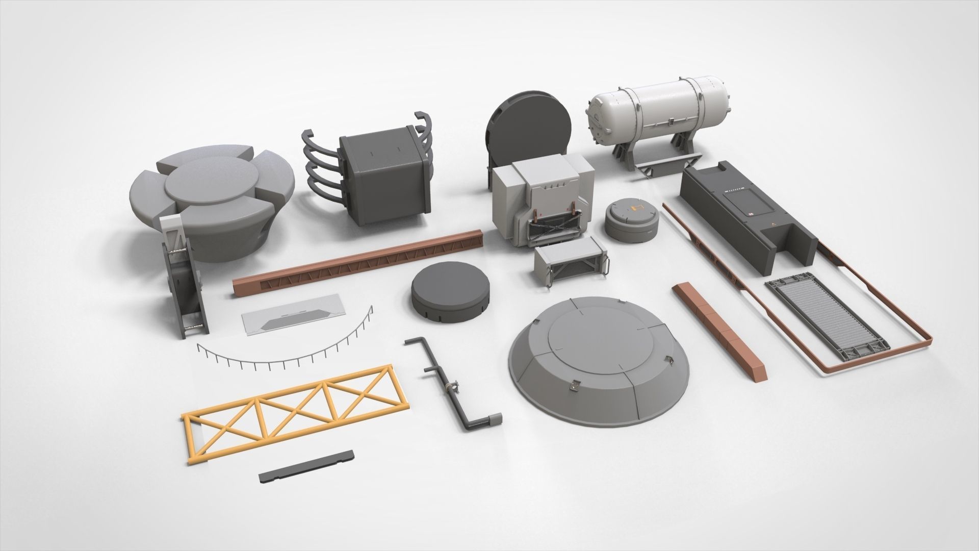 Sci-Fi architecture Elements collection 33 3D model_6