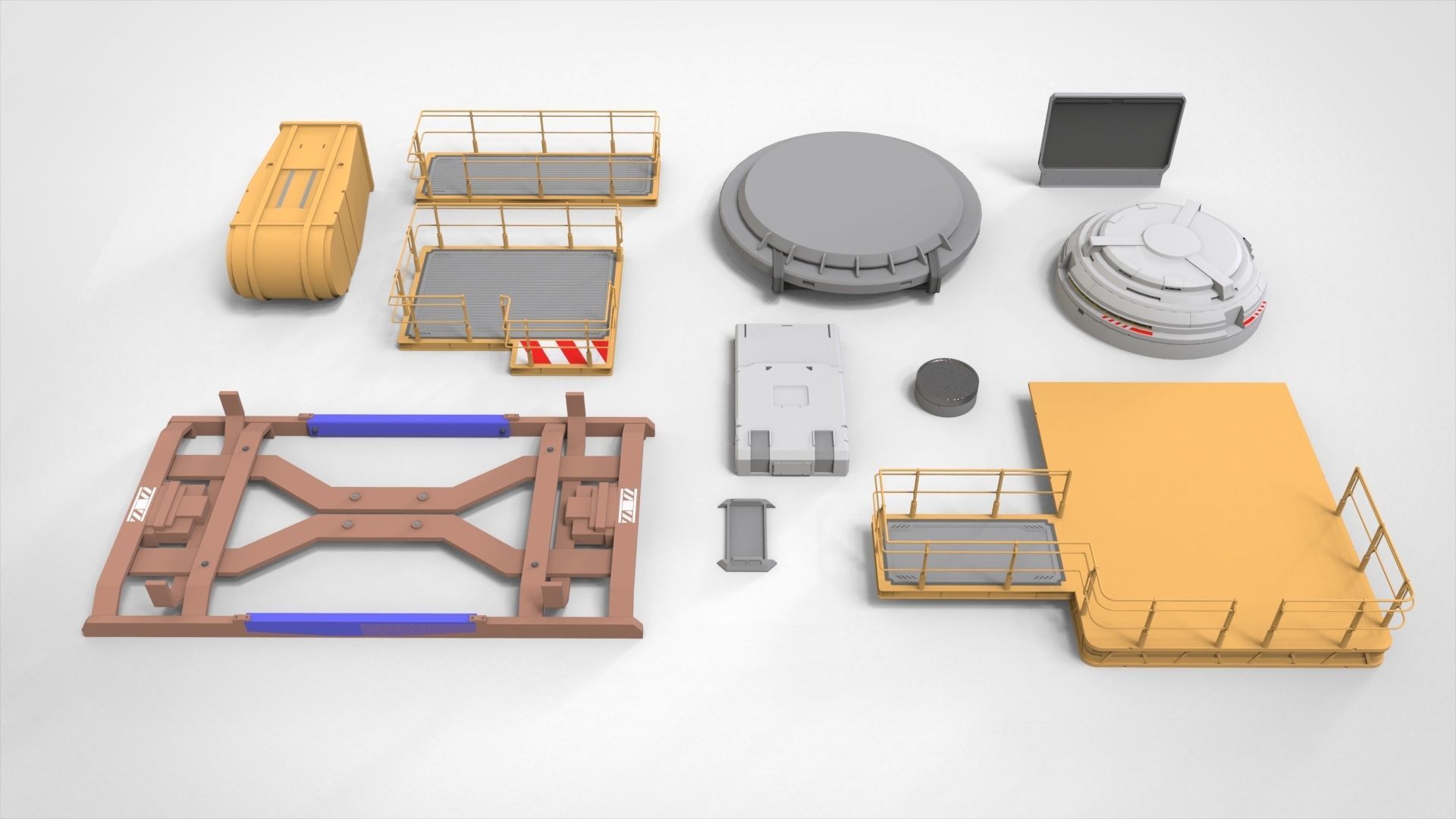 Sci-Fi architecture Elements collection 33 3D model_14