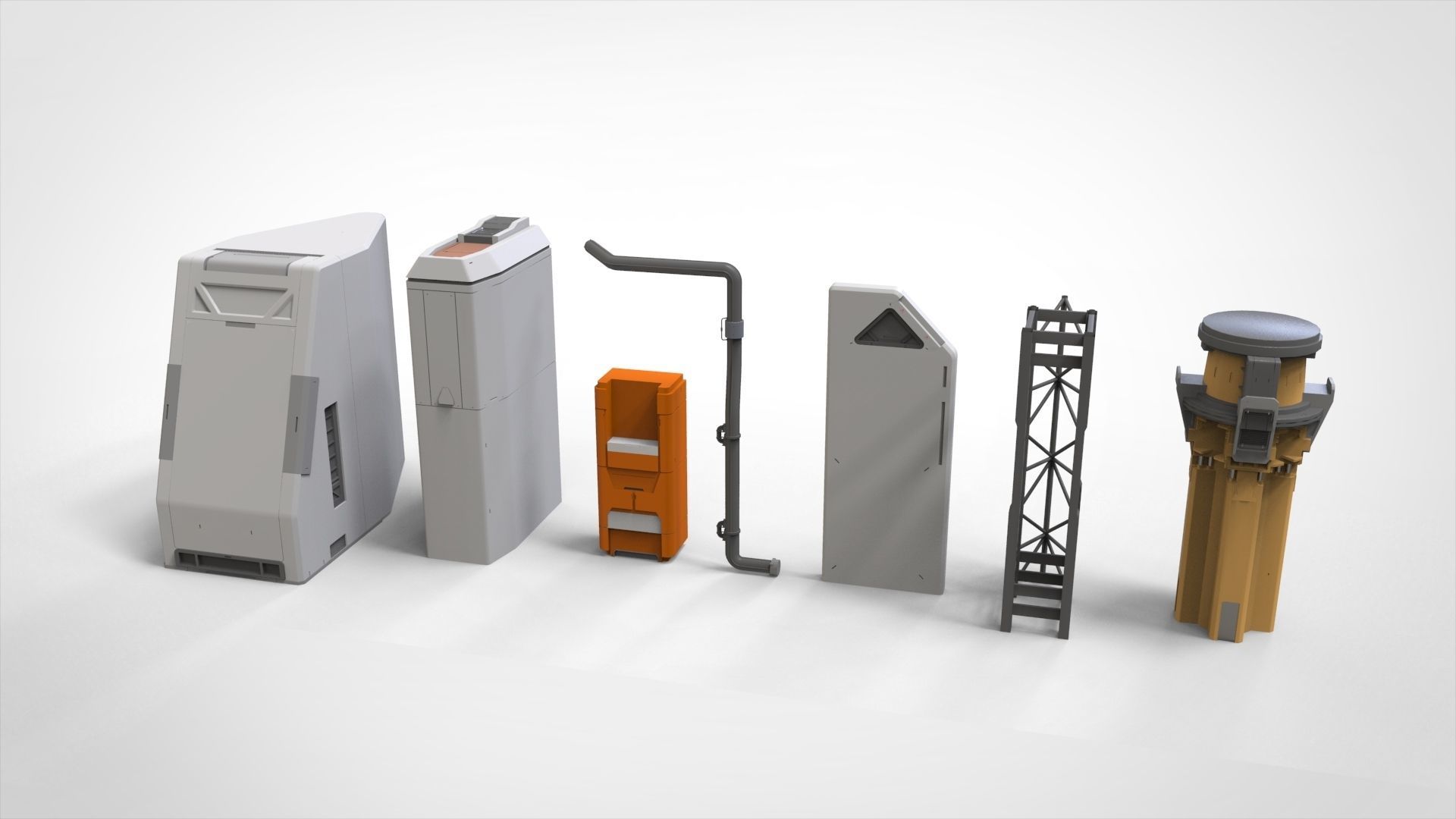 Sci-Fi architecture Elements collection 33 3D model_5