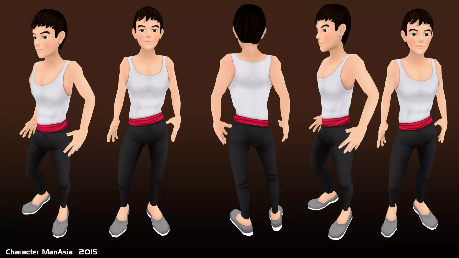 Relaxed Man Character Low-poly 3D model_0