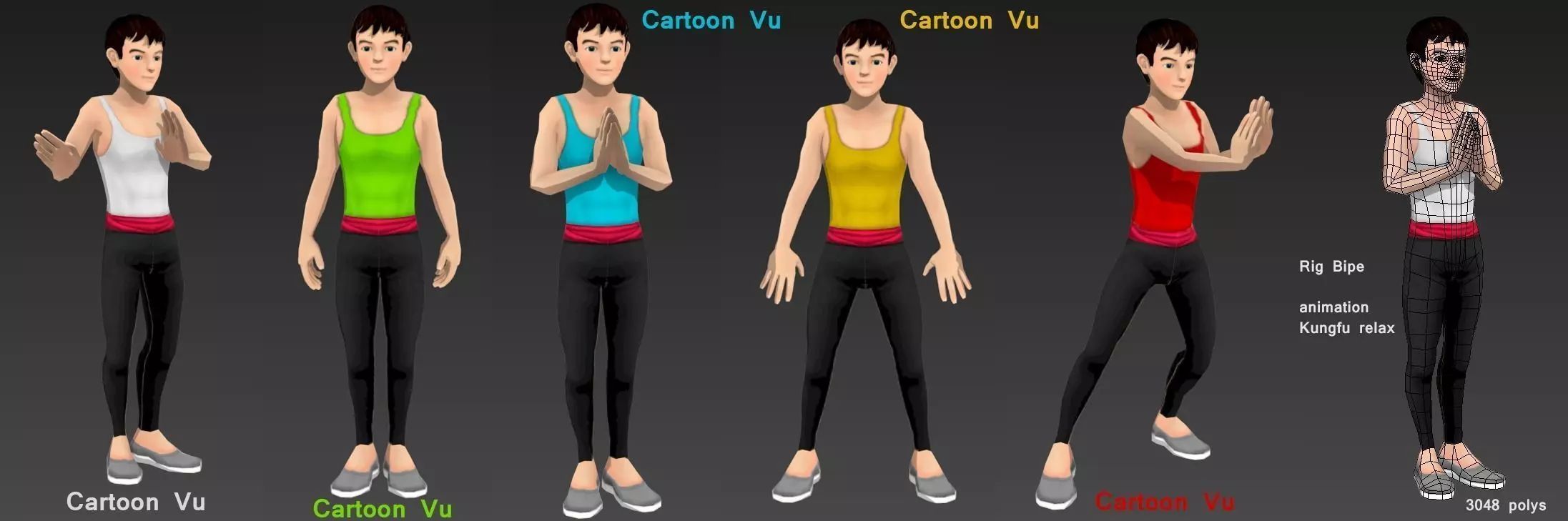 Relaxed Man Character Low-poly 3D model_1