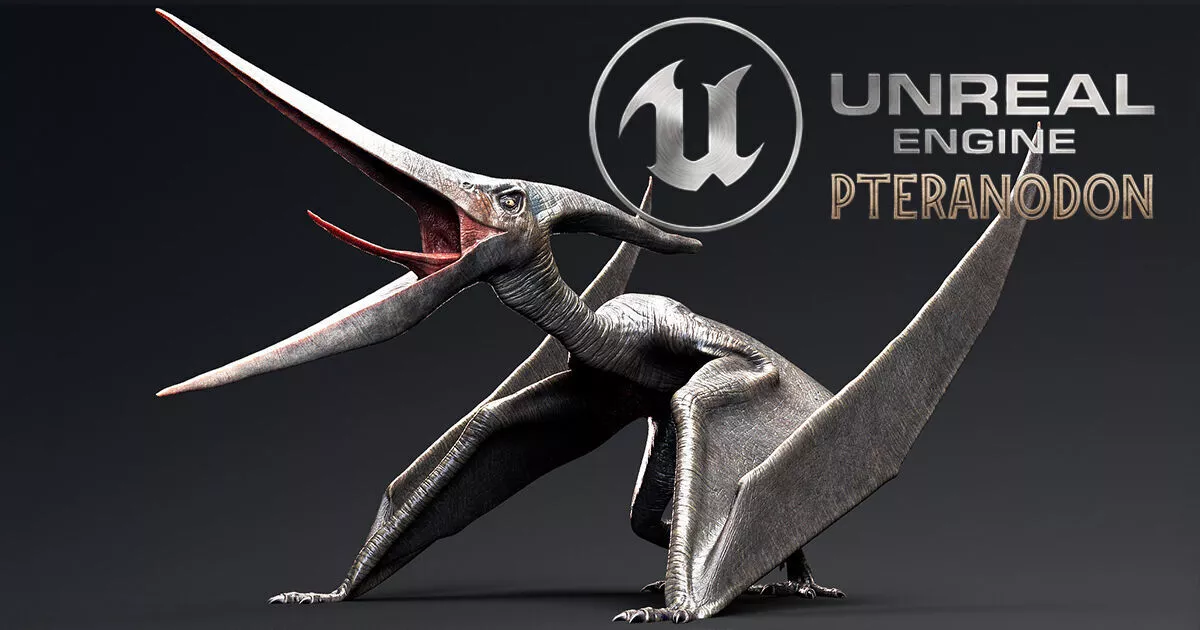 Dinosaur Pteranodon 179 Animations - Unreal Engine Project Low-poly 3D model