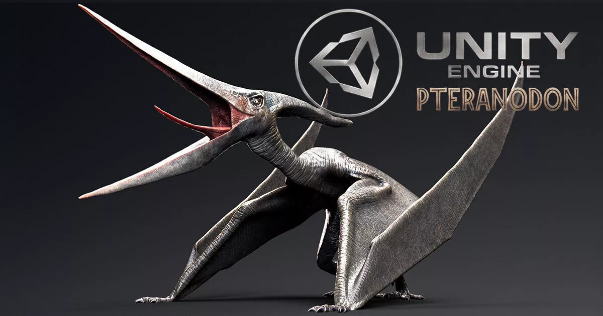 Dinosaur Pteranodon 179 Animations - Unity Project Low-poly 3D model