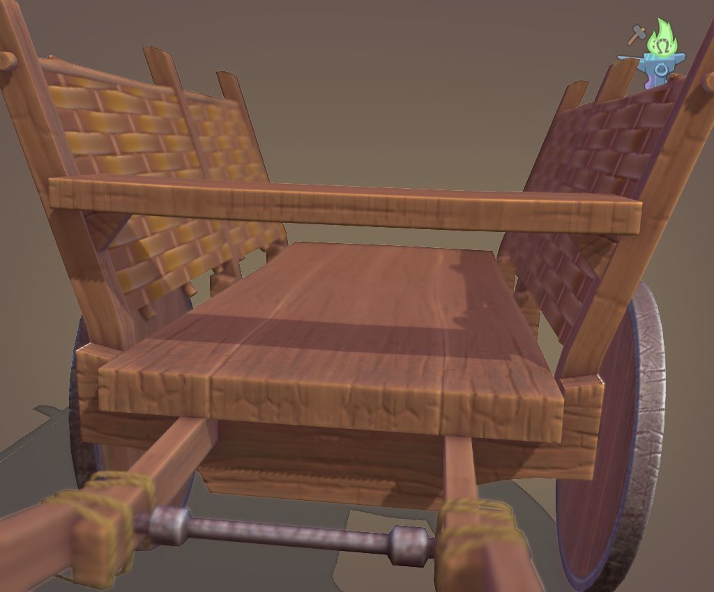 Medieval Carriage Low-poly 3D model_11