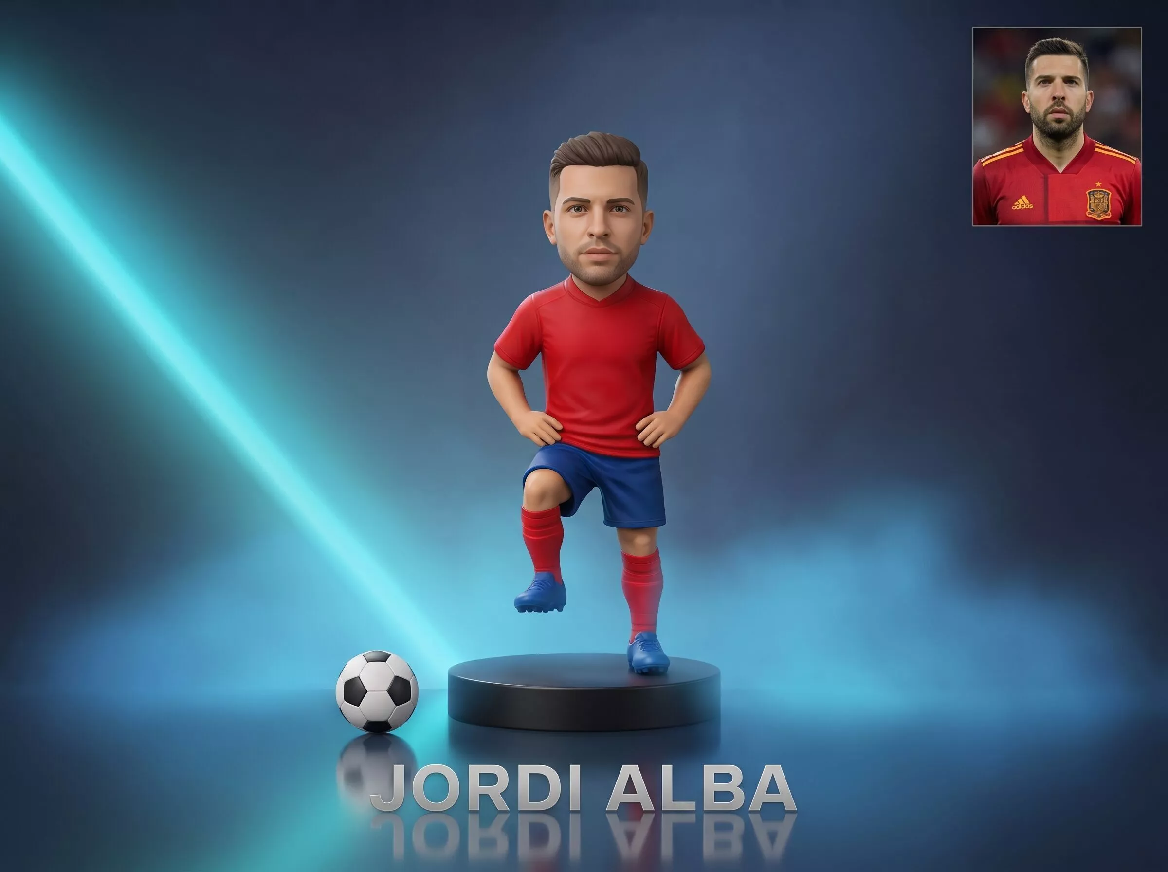 Jordi Alba Football Player Figurine 3D Print Model 3D print model