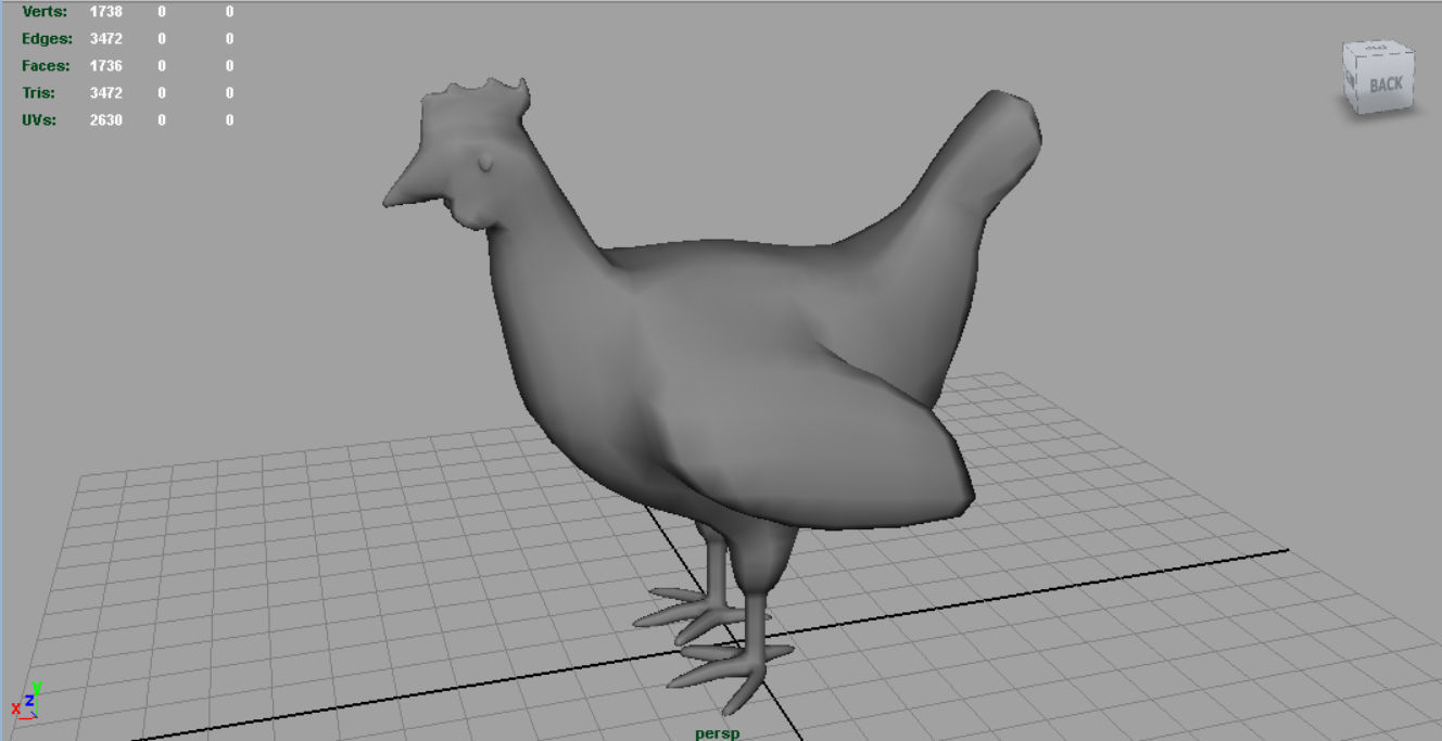 Chiken rooster Low-poly 3D model_2