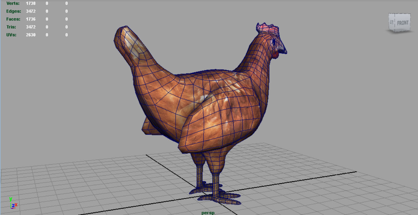 Chiken rooster Low-poly 3D model_8