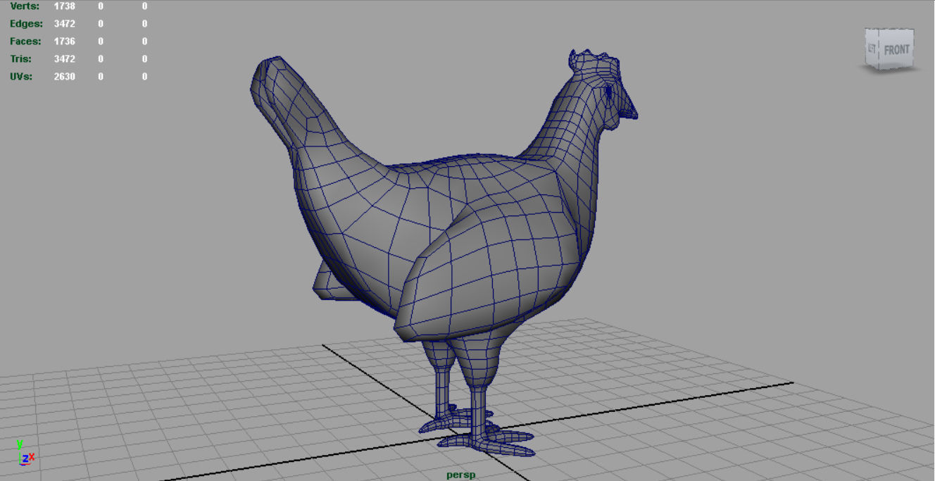 Chiken rooster Low-poly 3D model_5