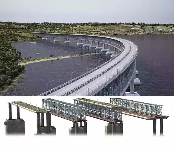 Bridge Construct - 3d model - vray ready 3D model