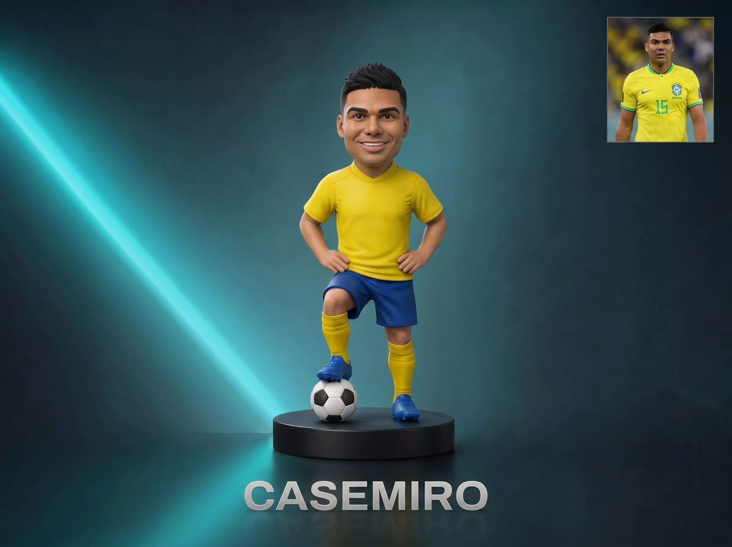 Casemiro Caricature Footballer Figurine 3D Print Model 3D print model