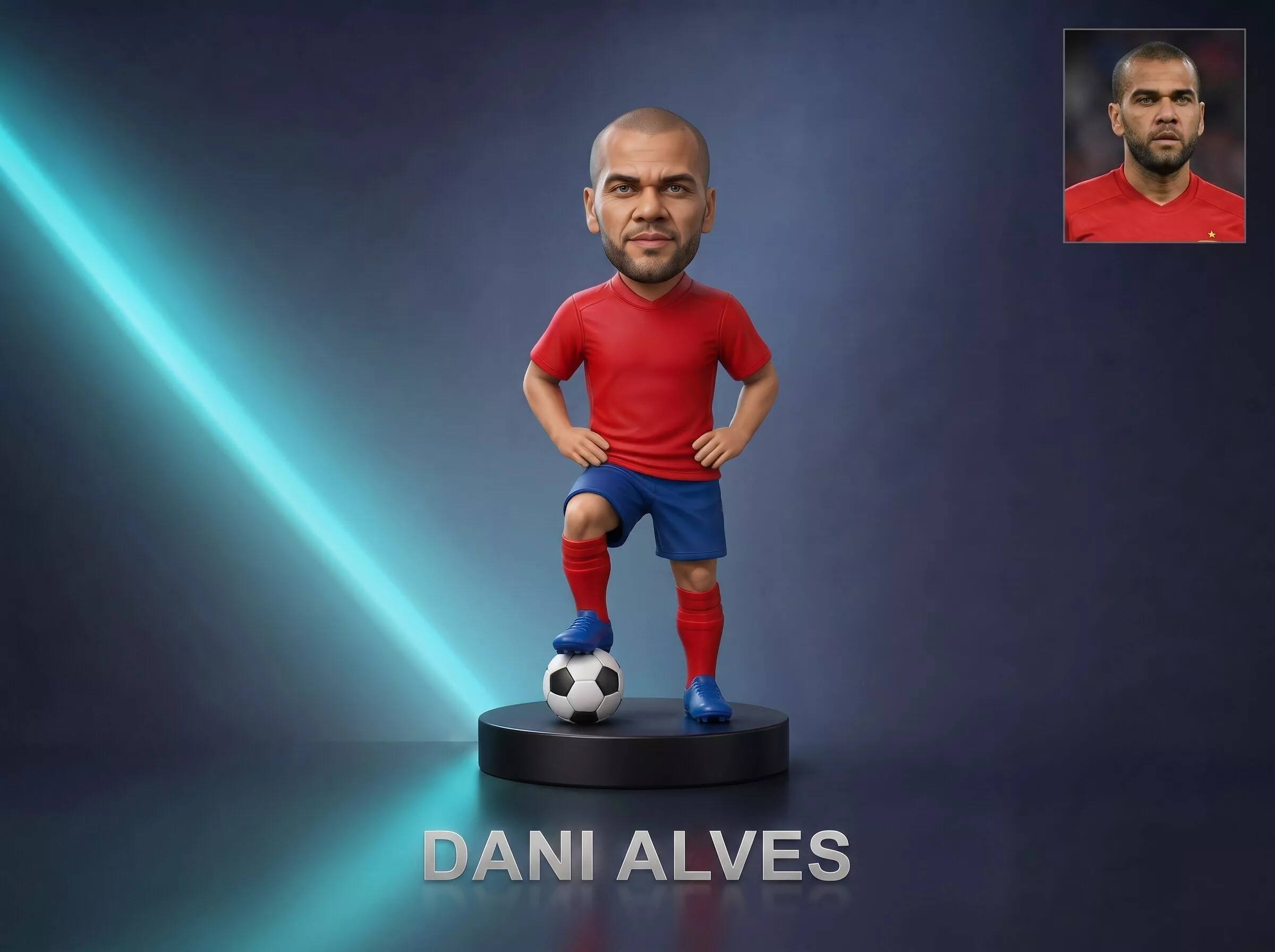Dani Alves Footballer Figurine 3D Print Model 3D print model