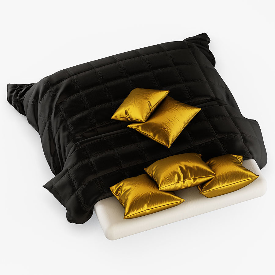 Bedclothes 2 gold bedding 3D model_2