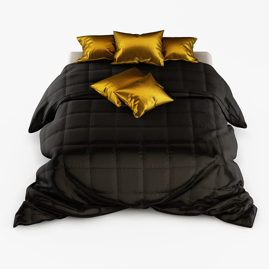 Bedclothes 2 gold bedding 3D model_4